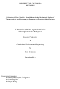 Cover page: Utilization of First-Principles Based Models in the Mechanistic Studies of Thermocatalytic and Photocatalytic Processes on Transition Metal Surfaces