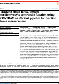 Cover page: Tracking single hiPSC-derived cardiomyocyte contractile function using CONTRAX an efficient pipeline for traction force measurement.