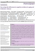 Cover page: Sex and gender differences in cognitive resilience to aging and Alzheimer's disease