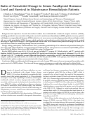 Cover page: Ratio of Paricalcitol Dosage to Serum Parathyroid Hormone Level and Survival in Maintenance Hemodialysis Patients