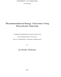 Cover page: Thermomechanical Energy Conversion Using Ferroelectric Materials