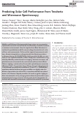 Cover page: Predicting Solar Cell Performance from Terahertz and Microwave Spectroscopy