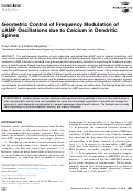 Cover page: Geometric Control of Frequency Modulation of cAMP Oscillations due to Calcium in Dendritic Spines