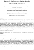 Cover page: Research challenges and directions in HVAC fault prevalence