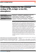 Cover page: Synthesizing evidence for the external cycling of NOx in high- to low-NOx atmospheres.