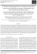 Cover page: A machine learning approach to automate microinfarct and microhemorrhage screening in hematoxylin and eosin-stained human brain tissues