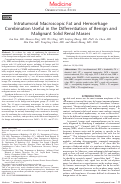 Cover page: Intratumoral Macroscopic Fat and Hemorrhage Combination Useful in the Differentiation of Benign and Malignant Solid Renal Masses.