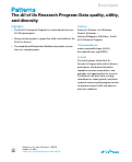 Cover page: The All of Us Research Program: Data quality, utility, and diversity