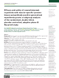 Cover page: Efficacy and safety of rozanolixizumab in patients with muscle-specific tyrosine kinase autoantibody-positive generalised myasthenia gravis: a subgroup analysis of the randomised, double-blind, placebo-controlled, adaptive phase III MycarinG study.