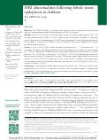 Cover page: MRI abnormalities following febrile status epilepticus in children