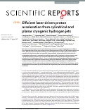 Cover page: Efficient laser-driven proton acceleration from cylindrical and planar cryogenic hydrogen jets