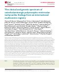 Cover page: The clinical and genetic spectrum of catecholaminergic polymorphic ventricular tachycardia: findings from an international multicentre registry.