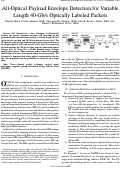 Cover page: All-Optical Payload Envelope Detection for Variable Length 40-Gb/s Optically Labeled Packets