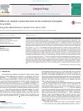 Cover page: Effects of catalyst crystal structure on the oxidation of propene to acrolein