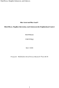 Cover page: How great and how good?: Third places, neighbor interaction, and cohesion in the neighborhood context