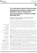 Cover page: The Laboratory-Based Intermountain Validated Exacerbation (LIVE) Score Identifies Chronic Obstructive Pulmonary Disease Patients at High Mortality Risk