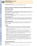 Cover page: Behavior Change Counseling Curricula for Medical Trainees