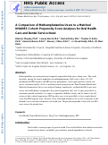 Cover page: A Comparison of Methamphetamine Users to a Matched NHANES Cohort: Propensity Score Analyses for Oral Health Care and Dental Service Need