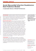 Cover page: Acute Myocardial Infarction Readmission Risk Prediction Models: A Systematic Review of Model Performance.