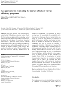 Cover page: An approach for evaluating the market effects of energy efficiency programs