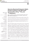 Cover page: Genome-Resolved Proteomic Stable Isotope Probing of Soil Microbial Communities Using 13CO2 and 13C-Methanol