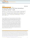 Cover page: A functional map of HIV-host interactions in primary human T cells