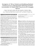 Cover page: Emergence of 19A as Virulent and Multidrug Resistant Pneumococcus in Massachusetts Following Universal Immunization of Infants With Pneumococcal Conjugate Vaccine