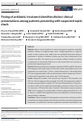 Cover page: Timing of antibiotic treatment identifies distinct clinical presentations among patients presenting with suspected septic shock.