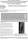 Cover page: Acute Finger Ischemia in an Elderly Male Without Risk Factors for Hypercoagulability