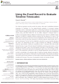 Cover page: Using the Fossil Record to Evaluate Timetree Timescales