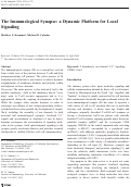 Cover page: The Immunological Synapse: a Dynamic Platform for Local Signaling