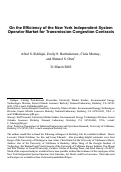 Cover page: On the Efficiency of the New York Independent System Operator Market for Transmission 
Congestion Contracts