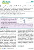 Cover page: Molecular Tweezers Inhibit Islet Amyloid Polypeptide Assembly and Toxicity by a New Mechanism