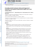 Cover page: Preventing, but Not Caring for, Adolescent Pregnancies? Disparities in the Quality of Reproductive Health Care in Sub-Saharan Africa.