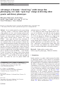 Cover page: Advantages of dynamic “closed loop” stable isotope flux phenotyping over static “open loop” clamps in detecting silent genetic and dietary phenotypes