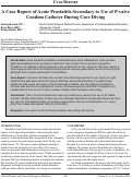 Cover page: A Case Report of Acute Prostatitis Secondary to Use of P-valve Condom Catheter During Cave Diving