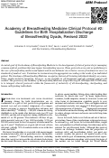 Cover page: Academy of Breastfeeding Medicine Clinical Protocol #2: Guidelines for Birth Hospitalization Discharge of Breastfeeding Dyads, Revised 2022