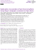 Cover page: Spatial pattern of accumulation at Taylor Dome during the last glacial inception: stratigraphic constraints from Taylor Glacier