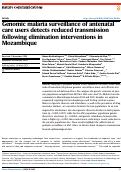 Cover page: Genomic malaria surveillance of antenatal care users detects reduced transmission following elimination interventions in Mozambique.