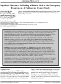Cover page: Inpatient Outcomes Following a Return Visit to the Emergency Department: A Nationwide Cohort Study
