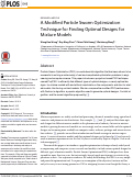 Cover page: A Modified Particle Swarm Optimization Technique for Finding Optimal Designs for Mixture Models&nbsp;