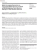 Cover page: Safely Increasing Connection to Community-Based Services: A Study of Multidisciplinary Team Decision Making for Child Welfare Referrals