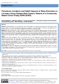 Cover page: Prevalence, Incidence and Health Impacts of Sleep Disorders on Coronary Artery Disease Risk Factors: Results of a Community-Based Cohort Study (KERCADRS)