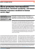 Cover page: Mucus production, host-microbiome interactions, hormone sensitivity, and innate immune responses modeled in human cervix chips.