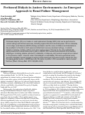 Cover page: Peritoneal Dialysis in Austere Environments: An Emergent Approach to Renal Failure Management