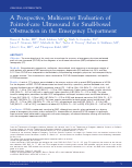 Cover page: A Prospective, Multicenter Evaluation of Point-of-care Ultrasound for Small-bowel Obstruction in the Emergency Department.