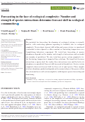 Cover page: Forecasting in the face of ecological complexity: Number and strength of species interactions determine forecast skill in ecological communities.