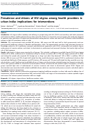 Cover page: Prevalence and drivers of HIV stigma among health providers in urban India: implications for interventions