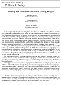 Cover page: PROPERTY TAX FAIRNESS IN MULTNOMAH COUNTY, OREGON