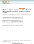 Cover page: Migration of germline progenitor cells is directed by sphingosine-1-phosphate signalling in a basal chordate